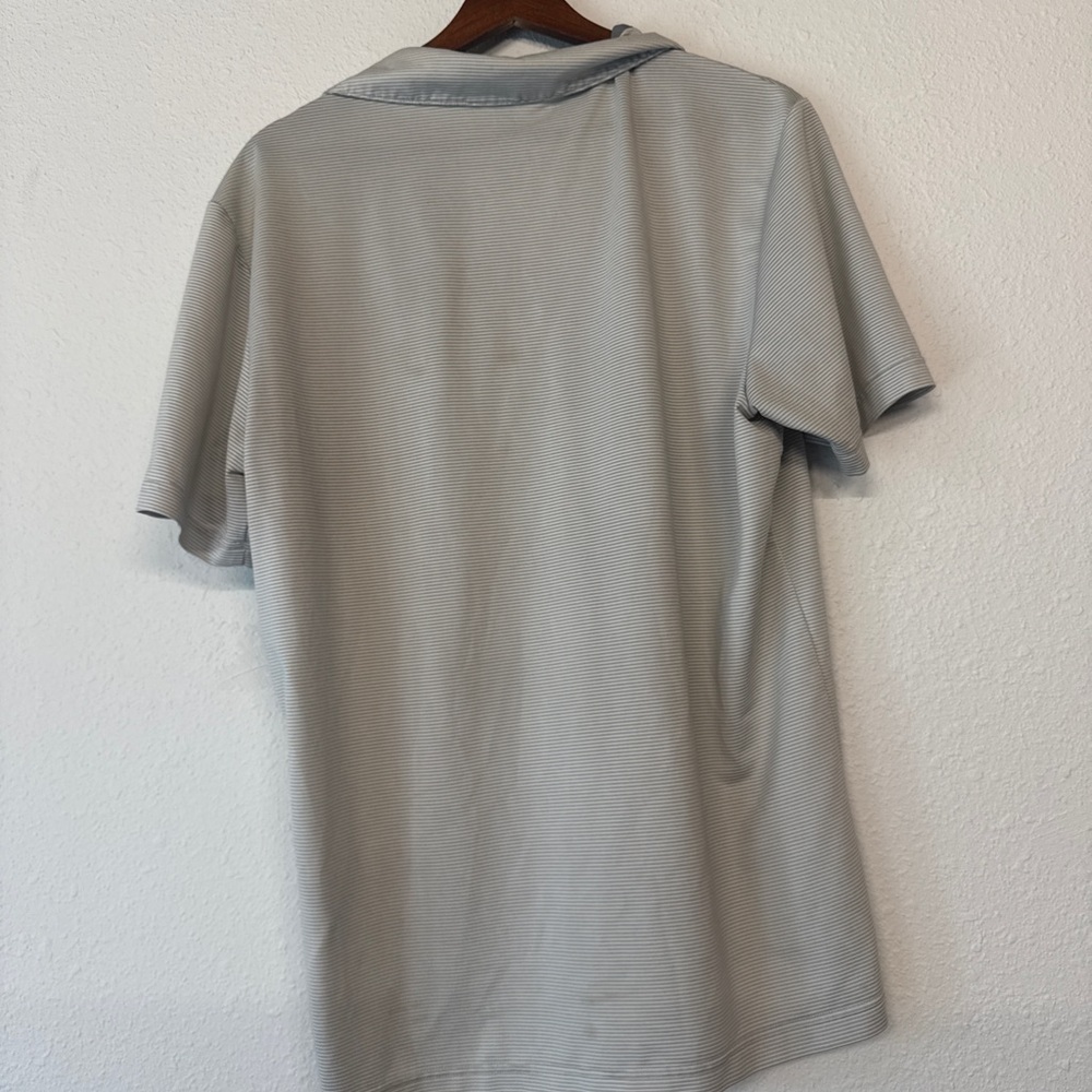 Adidas Performance Polo Shirt – Gray Pinstripe – Men’s M - Picture 2 of 4